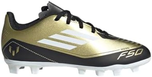 adidas Unisex-Kids F50 Club Messi Flexible Ground, Gold Metallic/White/Black, 10.5K