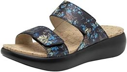 Alegria Womens Bryce Leather Slide Sandal, Passionate, 9