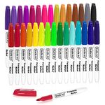 Shuttle Art 30 Colors Permanent Markers, Fine Point, Assorted Colors, Works on Plastic,Wood,Stone,Metal and Glass for Kids Adult Coloring Doodling Marking