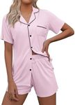 Ekouaer Womens Button-Up Sleepwear 