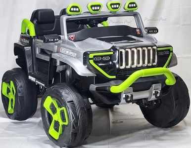 Miniature Mart Baby Rechargeable Battery Operated Electric Ride-On Jeep car for Kids Riding Toy Car with R/C for Boys & Girls Babies Toddlers Age 1 to 8 Years (Grey)