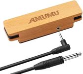 AMUMU SP30 Woody Magnetic Soundhole Pickup, For Steel String Acoustic Guitars Single Coil, Includes a free studio-grade Audio cable,Warm Acoustic Tone, Low Noise.