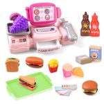 Toy Cash Register for Kids, Pretend Play Supermarket Playset with Lights & Sounds, Play Store Kids Preschool Gift for Boys and Girls Ages 3 4 5 6 7 8