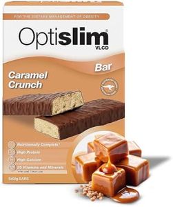 Optislim VLCD Meal Replacement Bar, High Pure Protein Bar, Low Carb Healthy Diet Snack, Low Sugar Snacks with 25 Vitamins & Minerals, Caramel Flavor, 5 x 60g