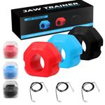 Powzdi Jaw Exerciser, Jaw Trainer for Face Mouth, Jawline Chisel & Enhance - 3 Pack, 3 Levels of Resistance - Neck Exerciser - Build & Chisel Your Jawline Exerciser Jawzr Includes 3 Necklaces