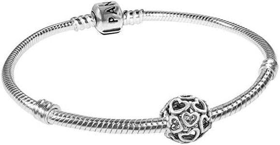 PANDORA Hearty 79244 - Bracciale da donna in argento magico, idea regalo elegante per donne alla moda, 21 cm, Argento, Nessuna pietra preziosa