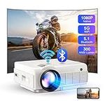 Projector, Native 1080P Projector with 5G WiFi and Bluetooth, 18000 Lumens Mini Portable Projector 4K Supported, Home Movie Projector Compatible with TV Stick Smartphone & Tablet Laptop HDMI USB TF