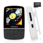 YOTON MP3 Player with Bluetooth 5.2, 64GB Storage, Mini HiFi Music Player with Sports Clip, Independent Volume Control, FM Radio, Includes Headphones, White