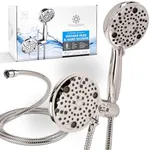 High-Pressure Dual Shower Head - Handheld and Fixed Combo with 8 Spray Options - Easy Installation - US Standard, Premium Finish - Dog Shower Attachment - 2.5 GPM with 1.7 restrictor in box