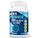 500 Billion CFU Probiotics for Men, 12 Diverse Strains Probiotics for Gut Health with Cranberry, Turmeric, Goji, for Digestive & Immune Health, Shelf Stable (60 Count (Pack of 1))