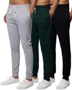 3 Pack Mens Men Big & Tall King French Terry Joggers Tech Fleece Active Sweatpants Sports Athletic Workout Training Jogger Men's Track Gym Pants Casual Quick Pockets Elastic Bottoms - Set 1, 3X