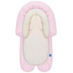 INFANZIA New 2-in-1 Head & Body Supports for Baby Newborn Infants - Extra Soft Car Seat Insert, Cushion Pads for Baby Bouncer, Strollers, Swing, 20x11.8 in, Pink