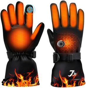 7JI Heated Gloves for Men Women, Rechargeable Heated Gloves with 3 Temperature Modes, Type-C Charge 3000mAh Battery, Waterproof Electric Hand Warmers for Motorcycle Skiing, Camping & Hiking, Hunting