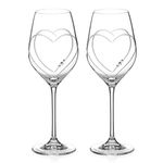 DIAMANTE Swarovski Wine Glasses Pair - ‘Toast Heart’- Embellished with Swarovski Crystals – Set of 2