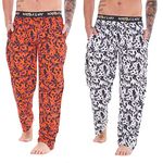 Norfolk and Way Mens Pack of 2 Lounge Pants | All Over Print Design | Cotton Lounge Wear | Mens Sizes S - 2XL (Large)