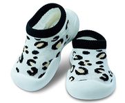 Dookeh Boy Girl Baby Sock Shoes, Sneakers, Baby Walking Shoes for Toddler Infant Babygirl with Non Slip Soft Sole (A1-Leopard Light, us_footwear_size_system, toddler, age_range, medium, 18_months, 24_months)