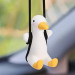 Lovely Swinging Duck Car Pendant, Cool Flying duck Car Rearview Mirror Hanging Ornament, Auto Interior and Home Decoration Accessories Birthday Gift for Family and friends