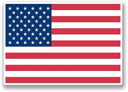 2 pegatinas de vinilo con la bandera de Estados Unidos de América de 10 cm de ancho x 7 cm de alto.