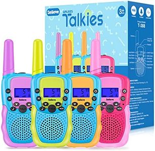 Selieve 4 Pack Walkie Toys for Kids, Toys for 3-12 Year Old Boys or Girls, 3 Miles Long Range for Outside Adventures Camping Game, Birthday Easter Gifts for 4-10 Year Old Boys Girls
