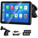 Wireless CarPlay Android Auto Screen for Car, 7" HD Touch Screen for Apple CarPlay Car Stereo Portable Live Navigation Mirror Link Music Video Player Siri/AirPlay/AUX