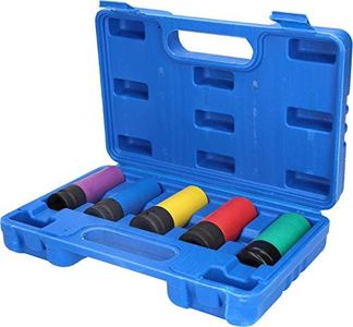 Brilliant Tools Juego de llaves de vaso de impacto de 1/2" para llantas de aluminio, 5 pzs