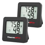 ThermoPro TP157 2 Pack Hygrometer Indoor Thermometer for Home, Digital Room Thermometer with Temperature Humidity Sensor for Greenhouse Office Cellar