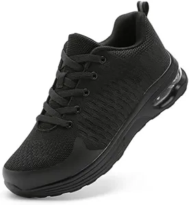 Safety Shoes Slip-Resistant Steel Toe Shoes Comfortable Work Sneakers Puncture Proof Working Shoes for Warehouse Industry Construction Black M7