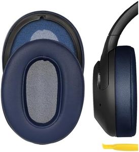 Geekria QuickFit - Almohadillas de Repuesto de Cuero proteico para Auriculares Sony WH-XB900N,Almohadillas para Auriculares,Almohadillas para Auriculares,Piezas de reparación de Tazas de oído(Azul)