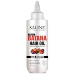 SALINE Batana Hair Oil with Raw Batana Oil, Rosemary Oil, Argan Oil, Methi Dana, Curry Leaf, Castor Oil, Almond Oil, Jojoba Oil, Onion Oil, & Vitamin E - Oil Dispenser Cap Included 250ML