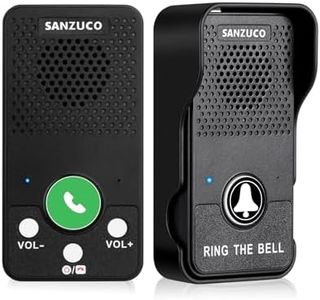 SANZUCO Doorbells, Hands Free Wireless Doorbell Intercom Upgrade, Waterproof Full Duplex Door Bell 1000 Feet Two Way Communication with 4 Chimes, 8 Level Volume & LED Flash, Black