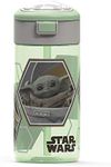 Zak Designs Star Wars The Mandalorian Durable Plastic Water Bottle with Interchangeable Lid and Built-in Carry Handle, Non-BPA, Leak-Proof Design is Perfect for Outdoor Sports (The Child, 18oz, 1PC)