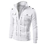 HZMM Hoodies Men Women Long Sleeve Hooded Mens Designed Cardigan Lapel Coat Slim Jacket Men's Coats & Jackets Hoodie Solid Color Warm Stylish White XXL