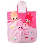 TERI BERI Kids Beach Towel for Boys Girls, Hooded Bath Towel Wrap, Pool Towel with Hood for Newborns, Infants and Toddlers (Octopus Print)