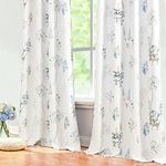 XTMYI Blue and Brown Curtins for Living Room 2 Panel Blackout Printed Curtain,Floral Elegant Ceiling to Floor Length Livingroom Curtains & Drapes 96 Inches Long