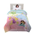 Franco Kids Bedding Soft Microfiber Reversible Comforter, Twin/Full, Disney Princess