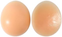 Polreta Pair Concave Breast Forms Silicone Breast Prosthesis Bra Inserts Enhancer Pads, Beige, B C cup