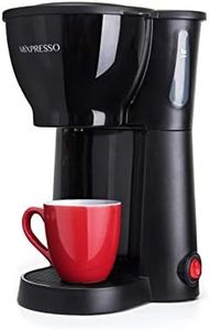 Mixpresso Mini Compact Drip coffee Maker With Brewing Basket, Black Small Coffee Pot (10.5oz)
