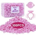 Glue Rings INFILILA 300PCS Disposable Rings for Lashes Smart Glue Rings Volume Lashes Fan Blossom Cups Fanning Cup Plastic Rings Anti-Spill Glue Holder for Eyelash Extensions (A)