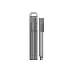 Zoku - Reusable Straw with Case for thinKitchen:, for Travel, Work and On The Go, Collapsible Stainless Steel Metal Straw with Silicone Mouthpiece, Ideal for Key Chains, Pockets, Purses and More