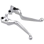 Astra Depot Chrome Brake Clutch Hand Levers Compatible with Harley Sportster 883 1200 Dyna Softail Street Bob Fat Boy