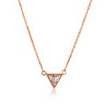 West Coast Jewelry | ELYA Polished Cubic Zirconia Triangle Stainless Steel Pendant Necklace One Size