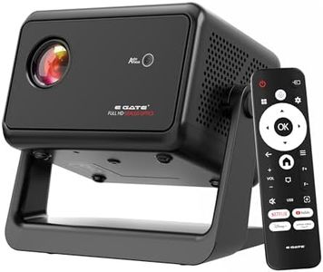 E Gate Duster 5X Pro | 100% Apps Certified Netflix, Prime | 100% Dust Proof | Fully Automatic Native 1080p Projector | Android 13 + Live TV | Voice-BT Remote, ScreenFree, 500 ISO, HDMI-ARC-WiFi6 EGATE