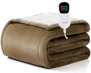 HomeMate Heated Blanket Electric Throw - 50"x60" Heating Blanket Throw 4 Hours Auto-Off 5 Heat Levels Heat Blanket Over-Heat Protection Flannel Sherpa Heater Blanket Electric ETL Certification