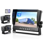 ZEROXCLUB HD Backup Camera System Kit, 9" Large Monitor with Loop Recording, Wired Rear View Camera, IR Night Vision Waterproof Camera with Safe Parking Lines for Bus, Semi-Truck, Trailer, RV, BY902A