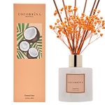 Cocorrína Premium Reed Diffuser Set with Preserved Baby's Breath & Cotton Stick Coconut Lime | 6.7oz Scent Fragrance Oil Diffuser for Bedroom Bathroom Living Room Home Décor