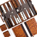 RENO Backgammon Set-15 Inch Elegant Leather Backgammon Sets - Backgammon set for Adults and Kids -Travel Backgammon -Garden games-Board games for 2