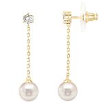 PAVOI 14k Yellow Gold Plated Sterling Silver Post Shell Pearl Drop Earrings | Pearl Earrings for Women