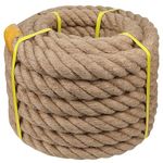 Twisted Manila Rope Jute Rope (2 in x 25 ft) Natural Heavy Duty Hemp Rope for Docks, Railings, tug of war, Decorating