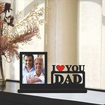 GIFT JAIPUR I Love U Dad Personalised Wooden Photo Table Top 11 X 6.5 In - Fathers Day Birthday Sorry Gift For Papa Father Dad, Rectangular, Tabletop, 11X6.5Inch