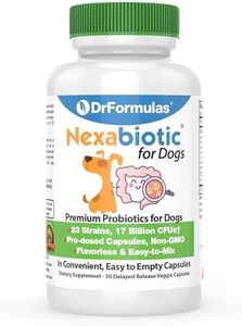 DrFormulas Probiotics for Dogs & Puppies Pets Diarrhea Treatment | Flavorless, Pre-dosed, 23 Premium Nexabiotic Probiotic for Pets with Saccharomyces Boulardii, Lactobacillus Acidophilus, 30 Doses